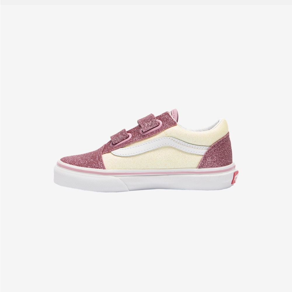 New in box Vans glitter two tone Velcro girls shoes in size 13.5.